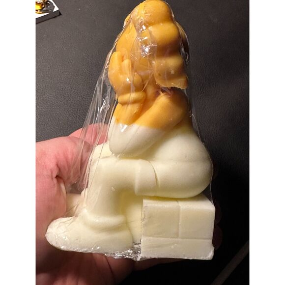 KAWS - (sitting covering face) - Yellow and White CANDLE - Picture 4 of 5